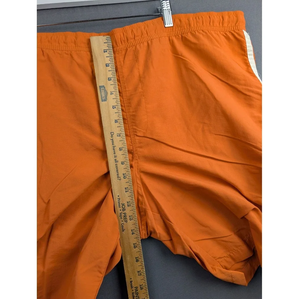 Eddie Bauer Mens Orange Cargo Swim Trunks Board Shorts XL‎ Side Stripes